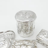 Victorian Sterling Silver Four-Piece Dressing Set 1896 London William Comyns