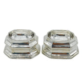 George I Britannia Standard Silver Pair of Trencher Salt Cellars Antique c1720