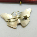 Guilloche Enamel on Sterling Silver Butterfly Brooch J Aitkin & Son Antique 1910
