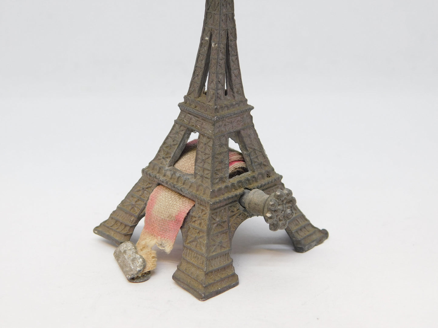 19th Century French Metal Novelty Eiffel Tower Paris Souvenir Tape Measure c1890
