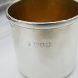 Edwardian Sterling Silver Mounted Glass Saddle Flask & Bag Antique 1905 London