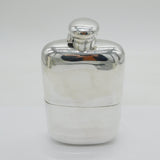 Huge Sterling Silver Pint Hip Flask & Stirrup Cup Antique 1924 Birmingham Art Deco