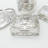 Victorian Sterling Silver Four-Piece Dressing Set 1896 London William Comyns
