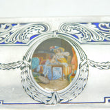 Victorian 800 Silver & Enamel Erotic Lady Decoration Snuff Box c1880 Antique
