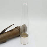 Edwardian Sterling Silver Mounted Glass Saddle Flask & Bag Antique 1905 London