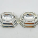 George I Britannia Standard Silver Pair of Trencher Salt Cellars Antique c1720
