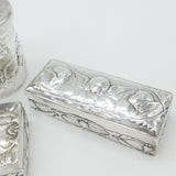 Victorian Sterling Silver Four-Piece Dressing Set 1896 London William Comyns