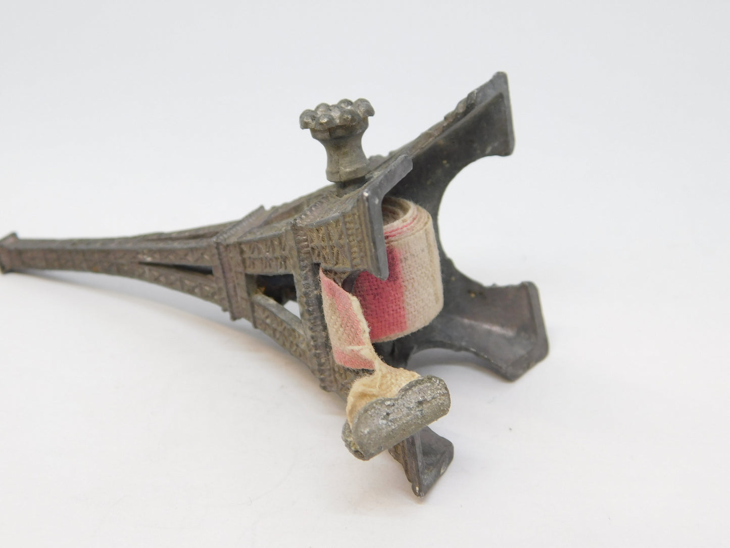 19th Century French Metal Novelty Eiffel Tower Paris Souvenir Tape Measure c1890