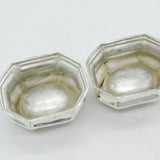 George I Britannia Standard Silver Pair of Trencher Salt Cellars Antique c1720