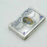 Victorian 800 Silver & Enamel Erotic Lady Decoration Snuff Box c1880 Antique