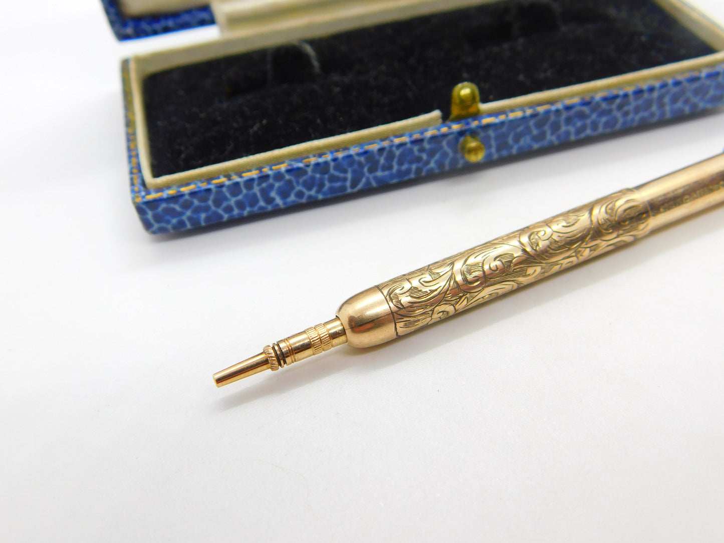 Victorian Sampson Mordan 9ct Gold Floral Propelling Pencil Fob Antique c1900