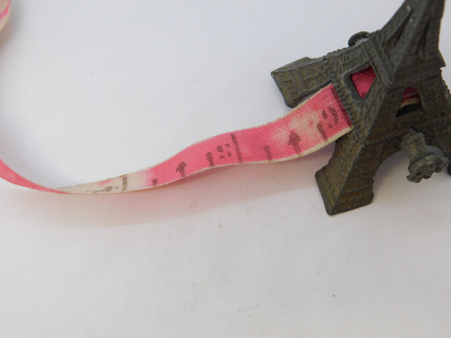 19th Century French Metal Novelty Eiffel Tower Paris Souvenir Tape Measure c1890