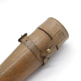 Edwardian Sterling Silver Mounted Glass Saddle Flask & Bag Antique 1905 London