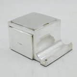 Sterling Silver Inkwell & Pen Holder Writing Desk Stand Antique 1933 Sheffield