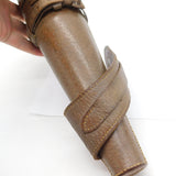 Edwardian Sterling Silver Mounted Glass Saddle Flask & Bag Antique 1905 London