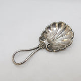 Victorian Sterling Silver Scallop Shell Tea Caddy Spoon Antique 1857 Birmingham