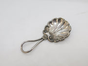 Victorian Sterling Silver Scallop Shell Tea Caddy Spoon Antique 1857 Birmingham