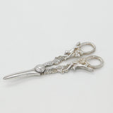 Pair of Sterling Silver Vine & Running Fox Grape Scissors 1942 Sheffield Antique