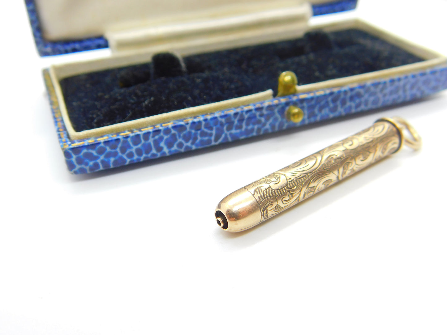 Victorian Sampson Mordan 9ct Gold Floral Propelling Pencil Fob Antique c1900