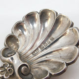 Victorian Sterling Silver Scallop Shell Tea Caddy Spoon Antique 1857 Birmingham