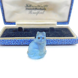 Czech Light Blue Glass Cat Cracker Charm Keepsake Antique c1920