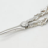Pair of Sterling Silver Vine & Running Fox Grape Scissors 1942 Sheffield Antique