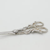 Pair of Sterling Silver Vine & Running Fox Grape Scissors 1942 Sheffield Antique