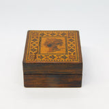 Victorian Tunbridge Ware Queen Victoria Penny Black Stamp Box Antique c1860