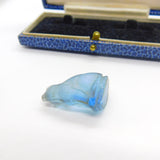 Czech Light Blue Glass Cat Cracker Charm Keepsake Antique c1920