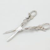 Pair of Sterling Silver Vine & Running Fox Grape Scissors 1942 Sheffield Antique