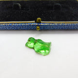 Czech Light Green Glass Cat Cracker Charm or Keepsake Antique c1920