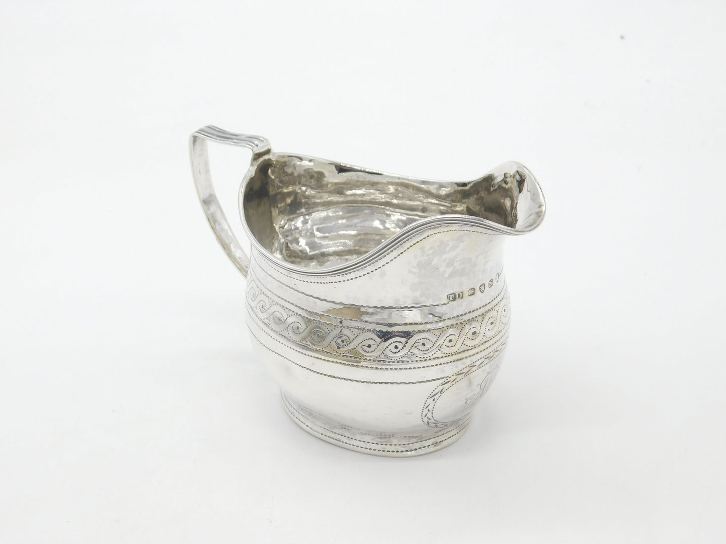 Georgian Sterling Silver Bright Cut Cream Jug 1808 London Thomas Dicks