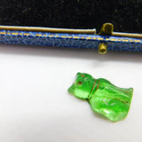 Czech Light Green Glass Cat Cracker Charm or Keepsake Antique c1920