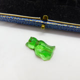 Czech Light Green Glass Cat Cracker Charm or Keepsake Antique c1920