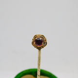 Victorian 18ct Yellow Gold & Pink Topaz Set Stick Pin Antique c1860