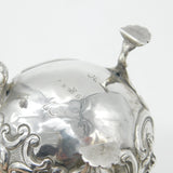 Early Victorian Sterling Silver Floral Decorated Crested Cream Jug 1843 London