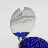 Victorian Sterling Silver Bird & Flower Pattern Mustard Pot Antique 1900 London