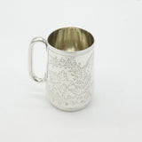 Victorian Sterling Silver Fern Pattern Christening Mug 1858 Exeter Antique