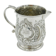 George II Sterling Silver Floral Pattern Cream Jug Antique 1733 London