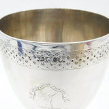 Victorian Sterling Silver Crested Chalice Or Goblet Antique 1866 London Engraved