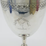 Victorian Sterling Silver Crested Chalice Or Goblet Antique 1866 London Engraved