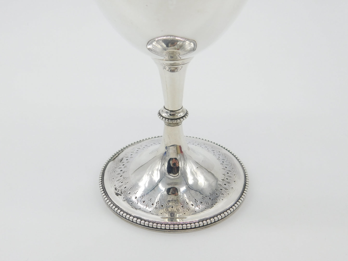 Victorian Sterling Silver Crested Chalice Or Goblet Antique 1866 London Engraved