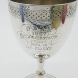 Victorian Sterling Silver Crested Chalice Or Goblet Antique 1866 London Engraved