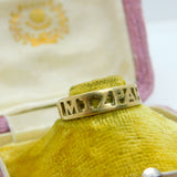 9ct Yellow Gold 'Mizpah' Sweetheart Ring Antique c1940 Art Deco Birmingham