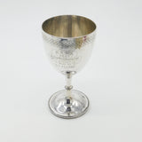 Victorian Sterling Silver Crested Chalice Or Goblet Antique 1866 London Engraved