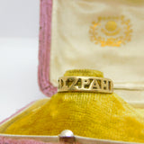 9ct Yellow Gold 'Mizpah' Sweetheart Ring Antique c1940 Art Deco Birmingham