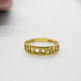 9ct Yellow Gold 'Mizpah' Sweetheart Ring Antique c1940 Art Deco Birmingham