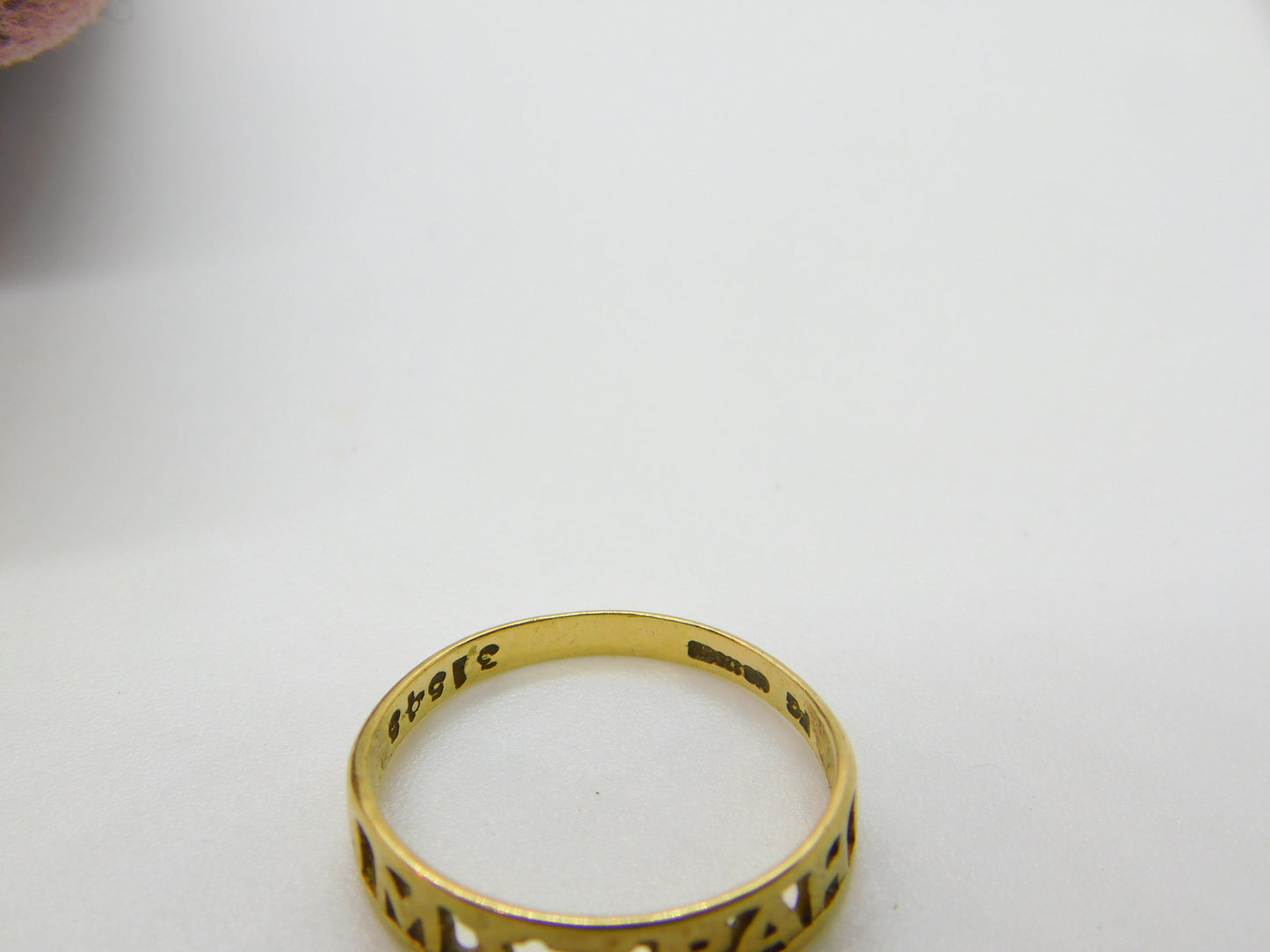 9ct Yellow Gold 'Mizpah' Sweetheart Ring Antique c1940 Art Deco Birmingham