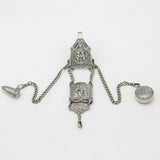 Victorian Hanau Sterling Silver Art Nouveau Chatelaine with Tools Antique c1860