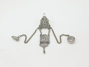 Victorian Hanau Sterling Silver Art Nouveau Chatelaine with Tools Antique c1860